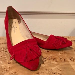 Jessica Simpson Red Loafer Flat tassels 7